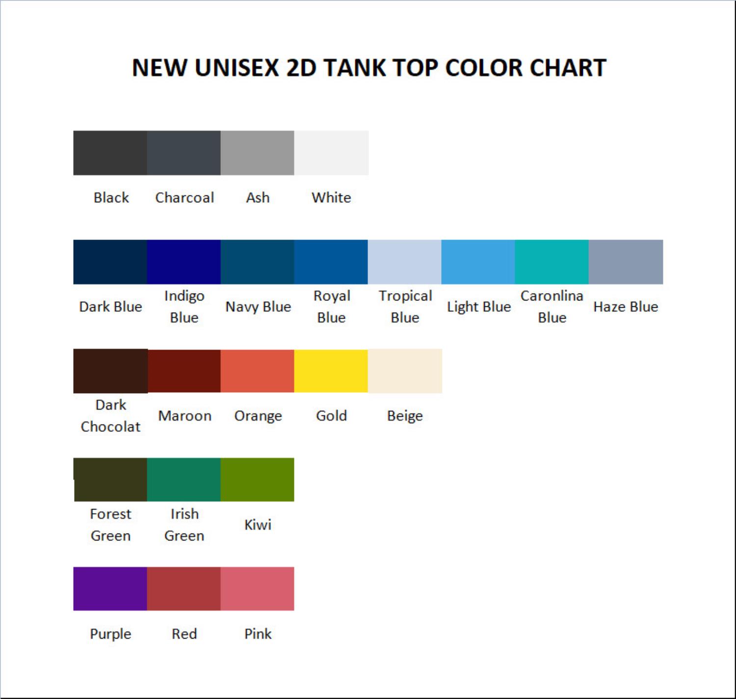 tank top color chart - Avatar UK Store